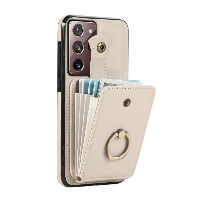 Coque Samsung Galaxy Note 20 Ultra Porte-Cartes Accordéon avec Bague Support