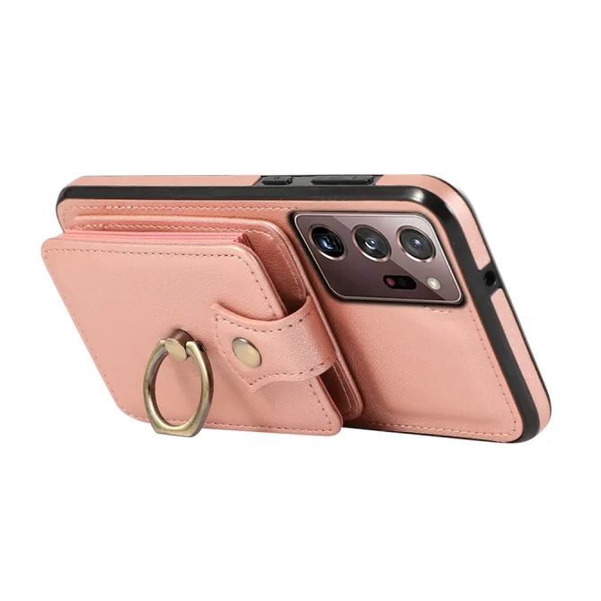 Coque Samsung Galaxy Note 20 Ultra Porte-Cartes Accordéon avec Bague Support