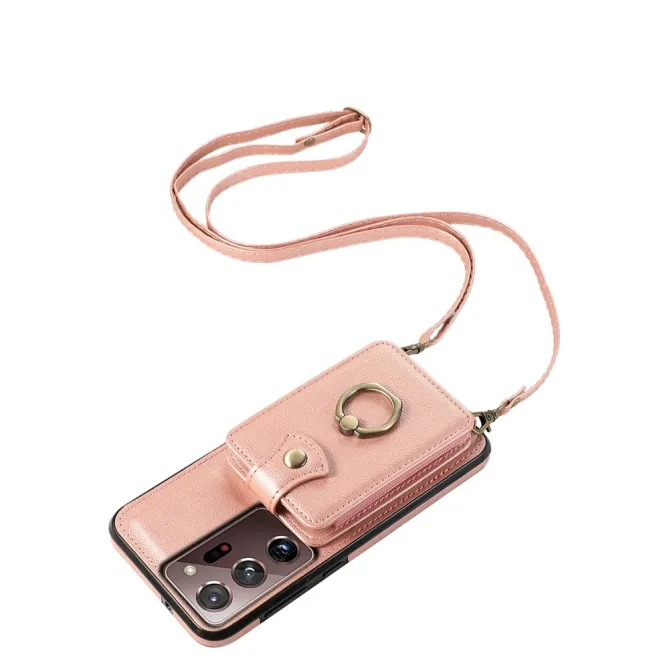 Coque Samsung Galaxy Note 20 Ultra Porte-Cartes Accordéon avec Bague Support