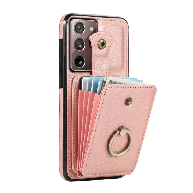 Coque Samsung Galaxy Note 20 Ultra Porte-Cartes Accordéon avec Bague Support