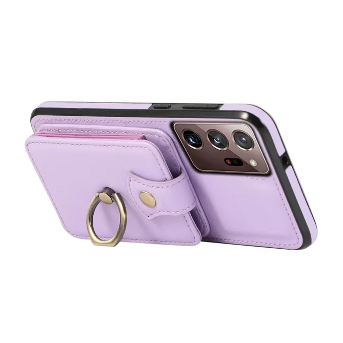 Coque Samsung Galaxy Note 20 Ultra Porte-Cartes Accordéon avec Bague Support