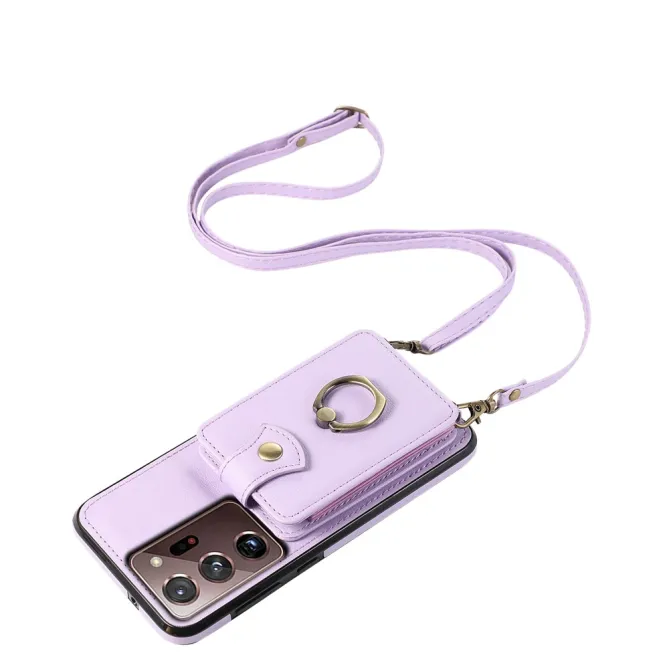 Coque Samsung Galaxy Note 20 Ultra Porte-Cartes Accordéon avec Bague Support