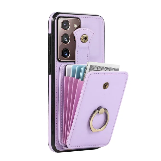 Coque Samsung Galaxy Note 20 Ultra Porte-Cartes Accordéon avec Bague Support