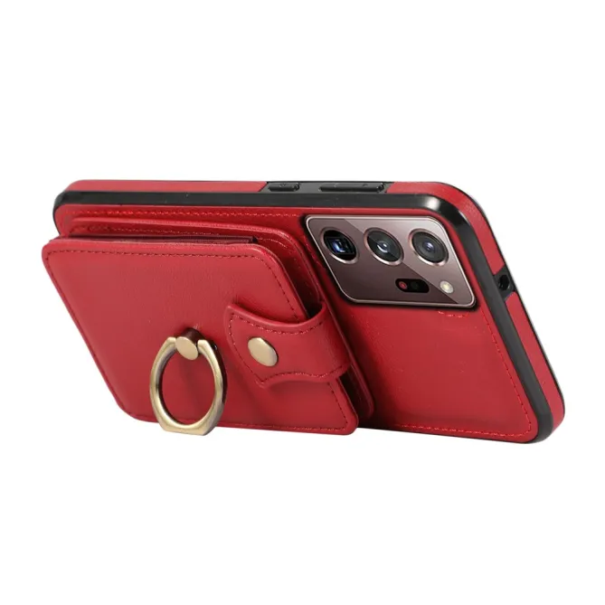 Coque Samsung Galaxy Note 20 Ultra Porte-Cartes Accordéon avec Bague Support