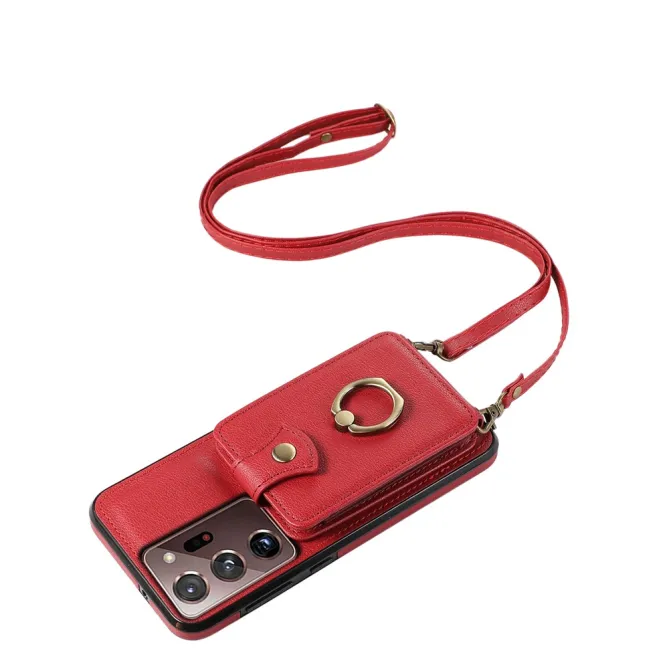 Coque Samsung Galaxy Note 20 Ultra Porte-Cartes Accordéon avec Bague Support