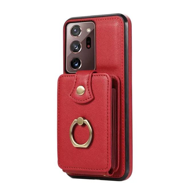 Coque Samsung Galaxy Note 20 Ultra Porte-Cartes Accordéon avec Bague Support