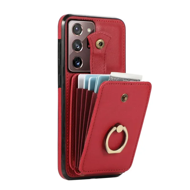 Coque Samsung Galaxy Note 20 Ultra Porte-Cartes Accordéon avec Bague Support