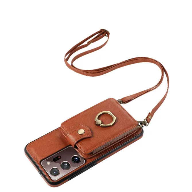 Coque Samsung Galaxy Note 20 Ultra Porte-Cartes Accordéon avec Bague Support