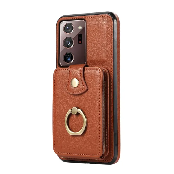 Coque Samsung Galaxy Note 20 Ultra Porte-Cartes Accordéon avec Bague Support