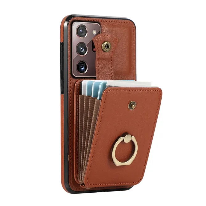 Coque Samsung Galaxy Note 20 Ultra Porte-Cartes Accordéon avec Bague Support