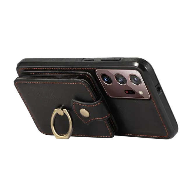 Coque Samsung Galaxy Note 20 Ultra Porte-Cartes Accordéon avec Bague Support
