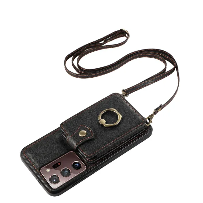 Coque Samsung Galaxy Note 20 Ultra Porte-Cartes Accordéon avec Bague Support