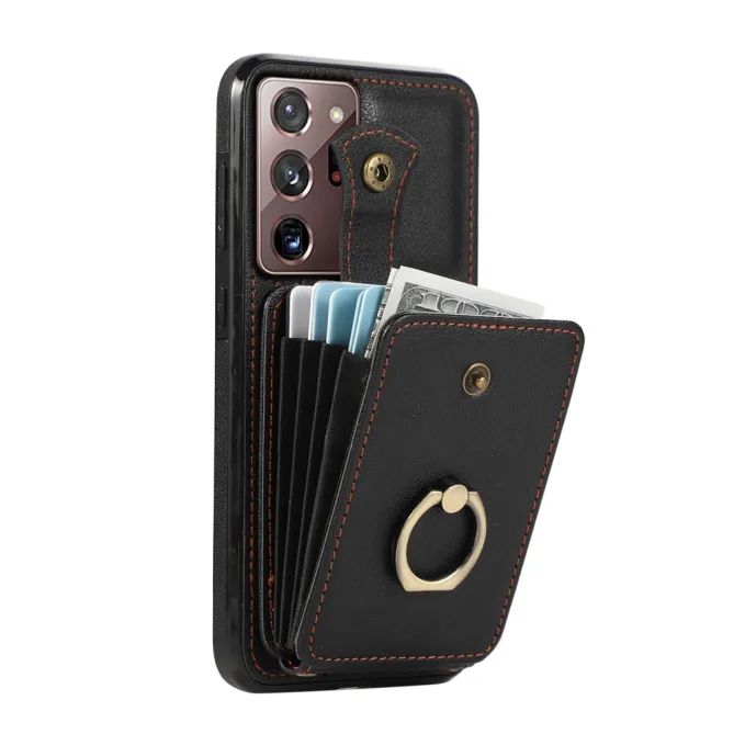 Coque Samsung Galaxy Note 20 Ultra Porte-Cartes Accordéon avec Bague Support