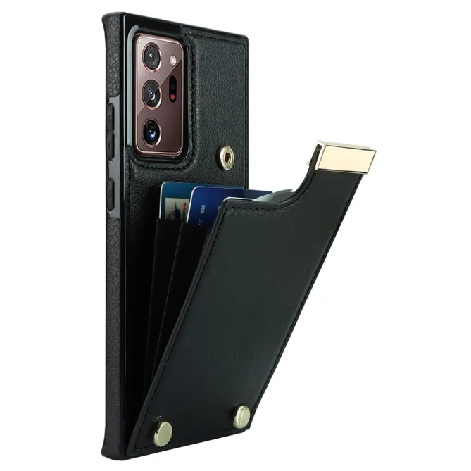 Coque Samsung Galaxy Note 20 Ultra Poche Cartes avec Finition Métallique