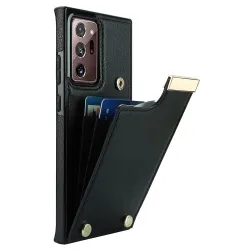 Coque Samsung Galaxy Note 20 Ultra Poche Cartes avec Finition Métallique
