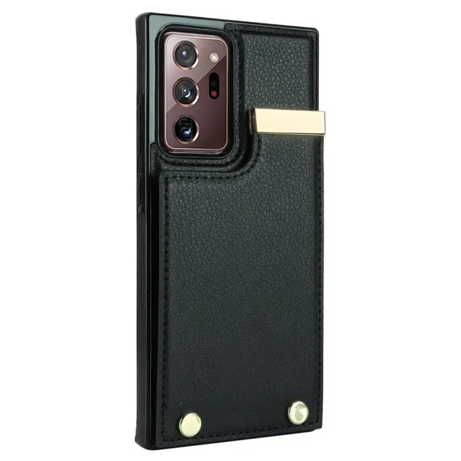 Coque Samsung Galaxy Note 20 Ultra Poche Cartes avec Finition Métallique