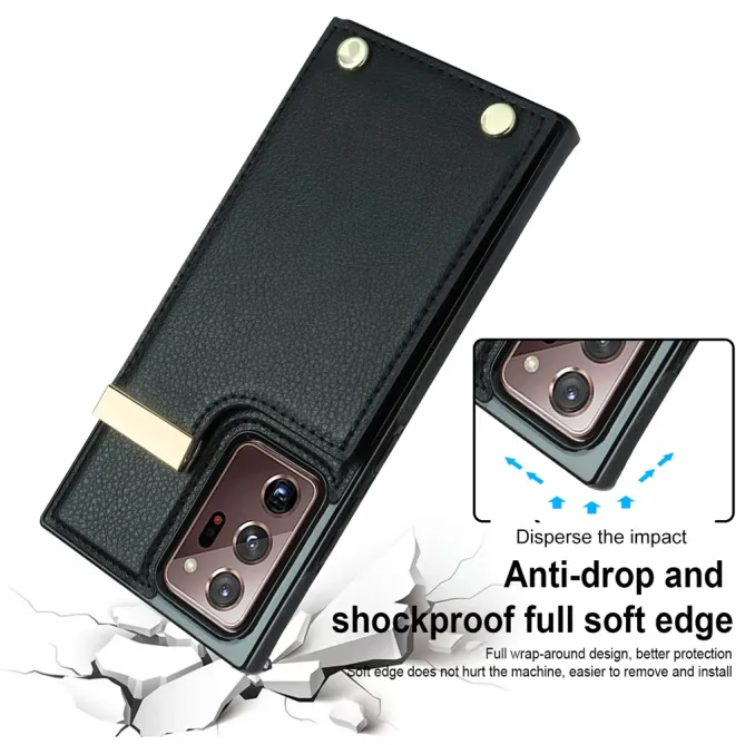 Coque Samsung Galaxy Note 20 Ultra Poche Cartes avec Finition Métallique