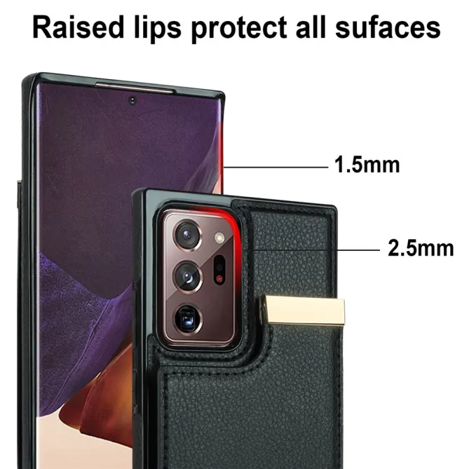 Coque Samsung Galaxy Note 20 Ultra Poche Cartes avec Finition Métallique