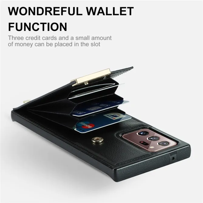Coque Samsung Galaxy Note 20 Ultra Poche Cartes avec Finition Métallique