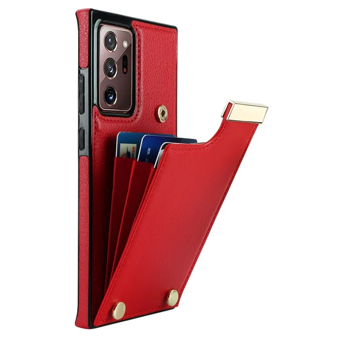 Coque Samsung Galaxy Note 20 Ultra Poche Cartes avec Finition Métallique