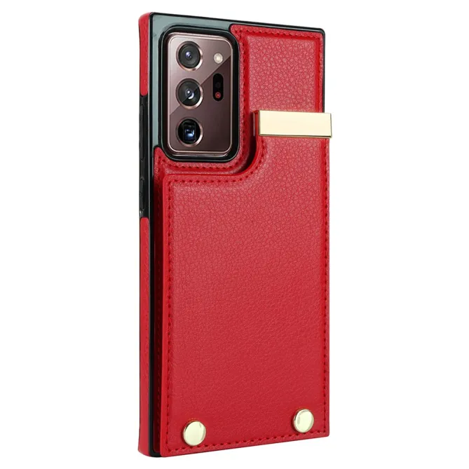 Coque Samsung Galaxy Note 20 Ultra Poche Cartes avec Finition Métallique