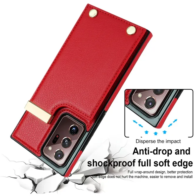 Coque Samsung Galaxy Note 20 Ultra Poche Cartes avec Finition Métallique