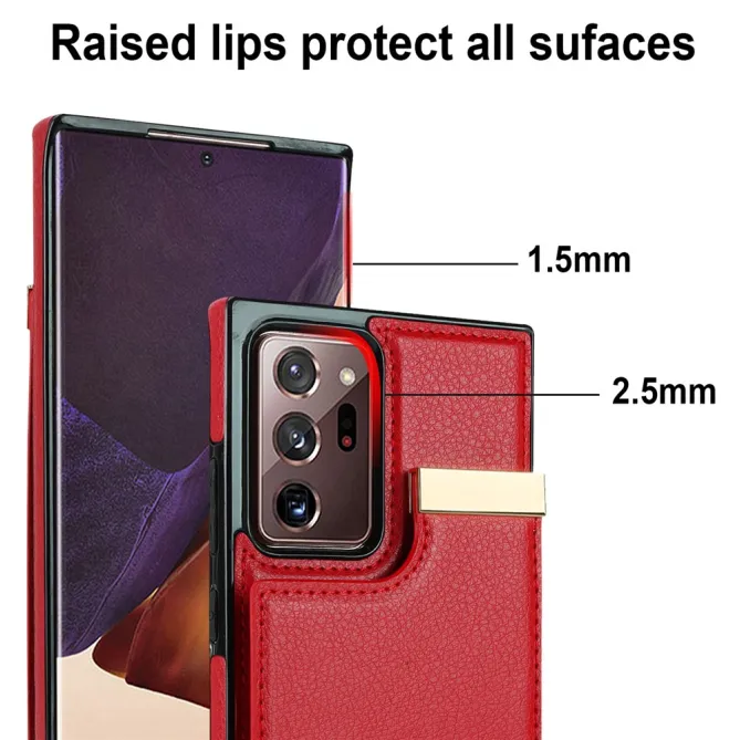 Coque Samsung Galaxy Note 20 Ultra Poche Cartes avec Finition Métallique