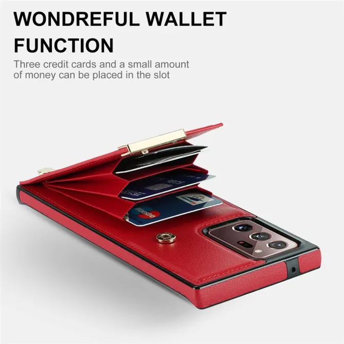 Coque Samsung Galaxy Note 20 Ultra Poche Cartes avec Finition Métallique
