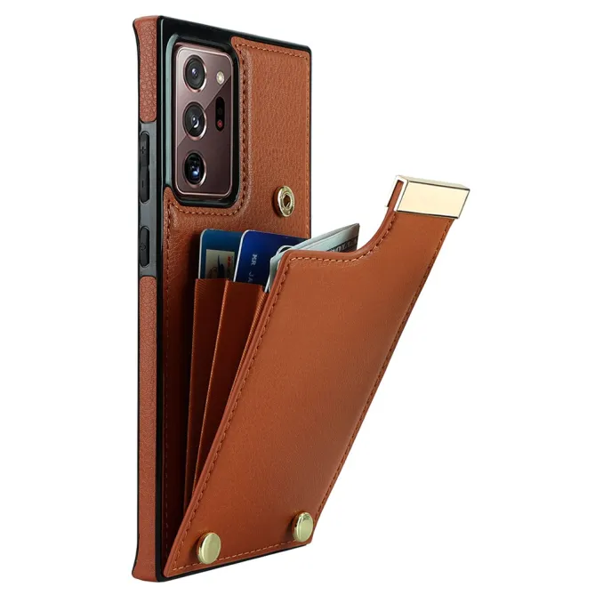 Coque Samsung Galaxy Note 20 Ultra Poche Cartes avec Finition Métallique