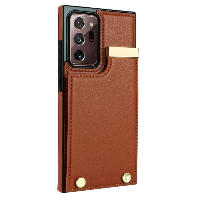 Coque Samsung Galaxy Note 20 Ultra Poche Cartes avec Finition Métallique