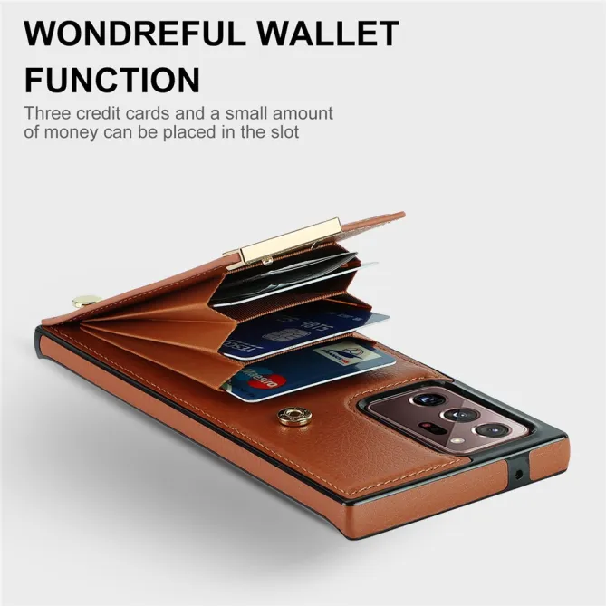 Coque Samsung Galaxy Note 20 Ultra Poche Cartes avec Finition Métallique