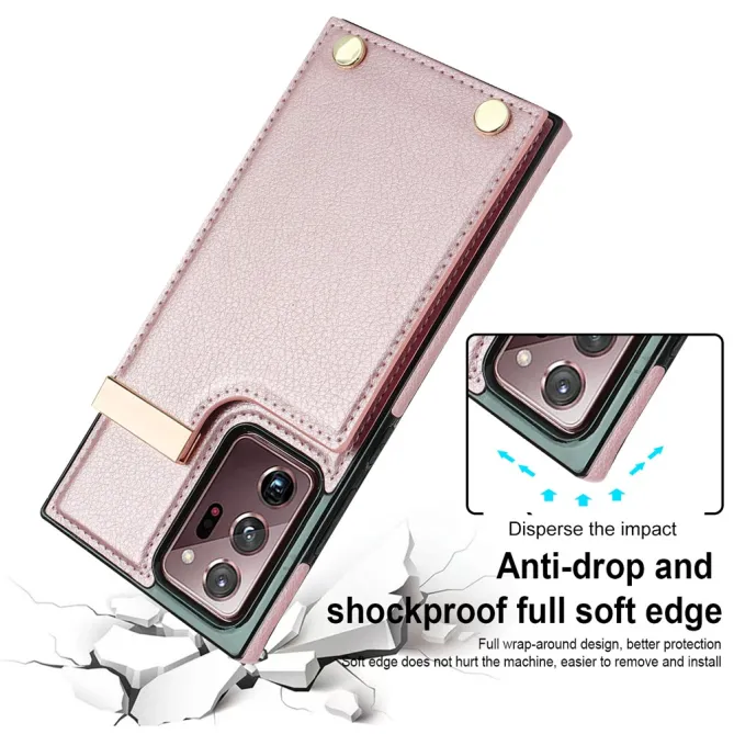 Coque Samsung Galaxy Note 20 Ultra Poche Cartes avec Finition Métallique