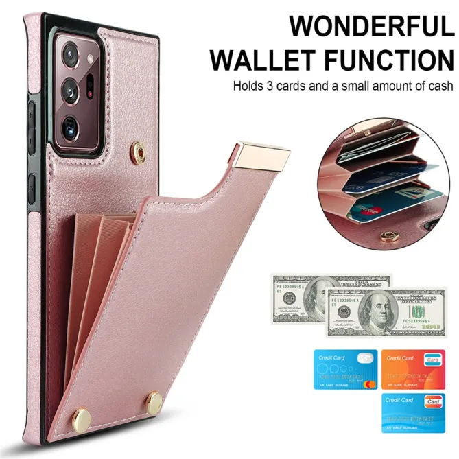 Coque Samsung Galaxy Note 20 Ultra Poche Cartes avec Finition Métallique