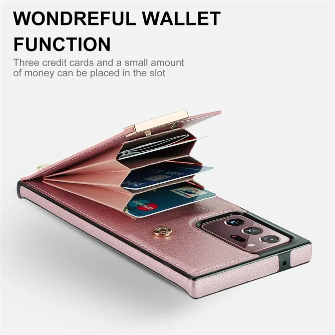 Coque Samsung Galaxy Note 20 Ultra Poche Cartes avec Finition Métallique