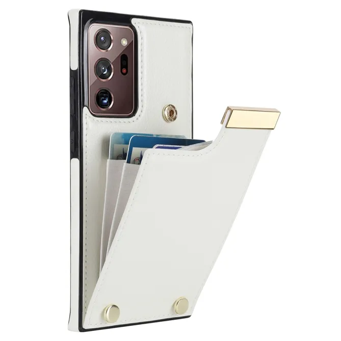 Coque Samsung Galaxy Note 20 Ultra Poche Cartes avec Finition Métallique