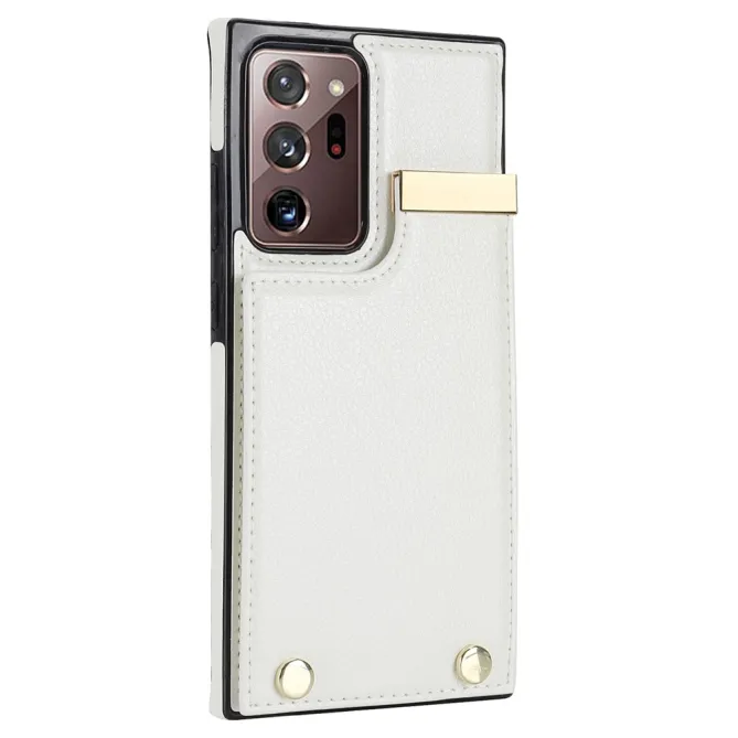 Coque Samsung Galaxy Note 20 Ultra Poche Cartes avec Finition Métallique
