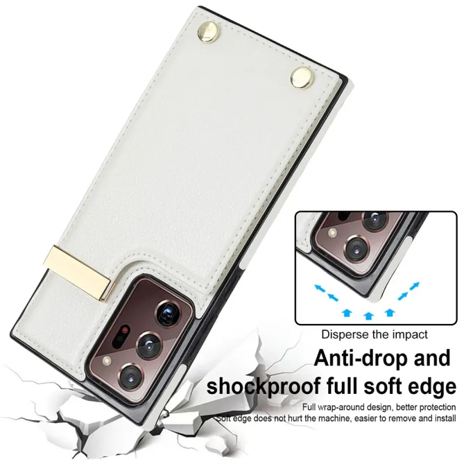 Coque Samsung Galaxy Note 20 Ultra Poche Cartes avec Finition Métallique