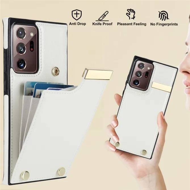 Coque Samsung Galaxy Note 20 Ultra Poche Cartes avec Finition Métallique