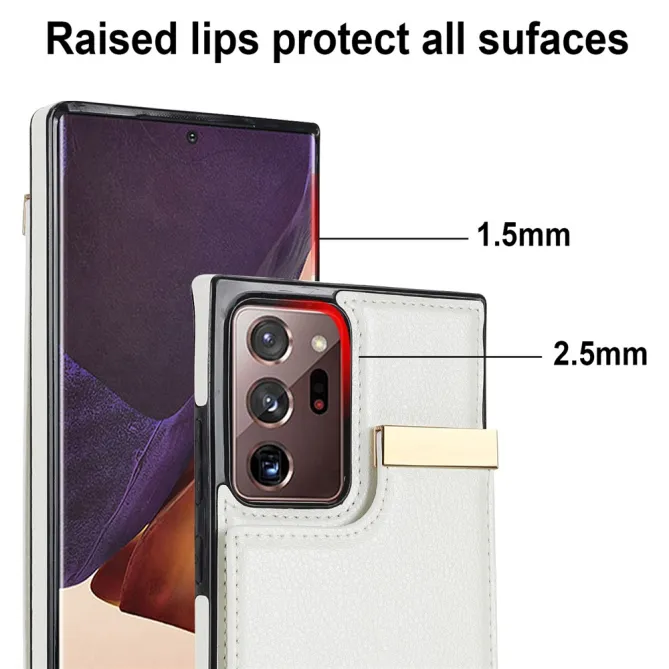 Coque Samsung Galaxy Note 20 Ultra Poche Cartes avec Finition Métallique