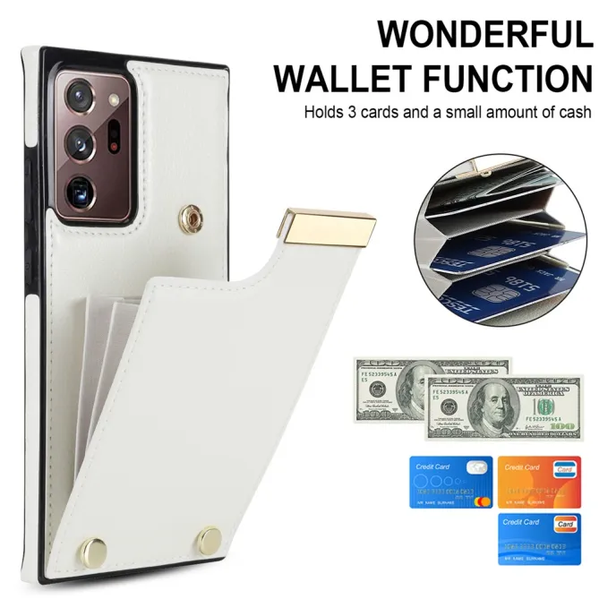 Coque Samsung Galaxy Note 20 Ultra Poche Cartes avec Finition Métallique