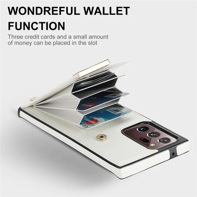 Coque Samsung Galaxy Note 20 Ultra Poche Cartes avec Finition Métallique