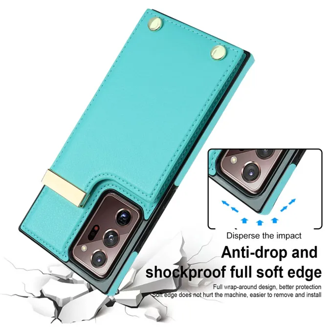 Coque Samsung Galaxy Note 20 Ultra Poche Cartes avec Finition Métallique