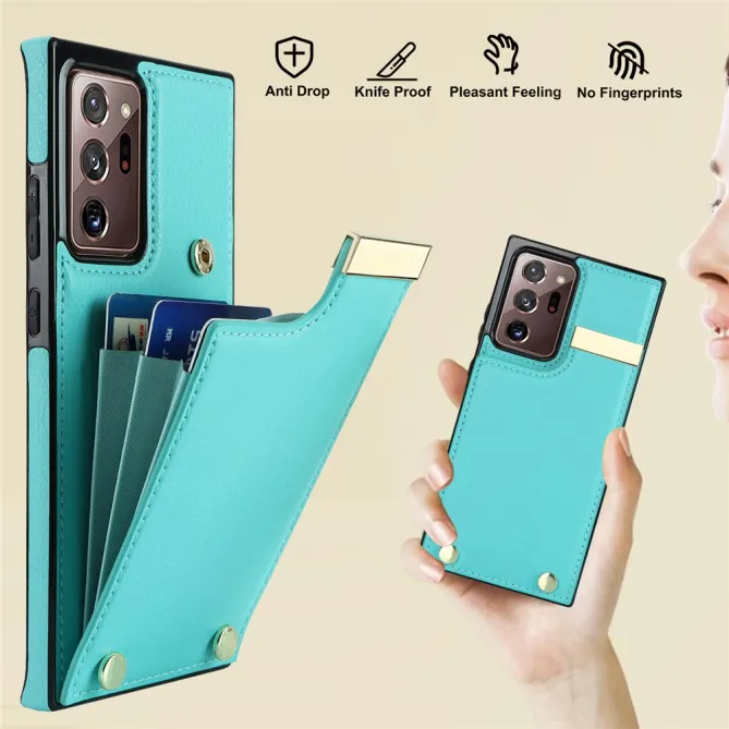 Coque Samsung Galaxy Note 20 Ultra Poche Cartes avec Finition Métallique