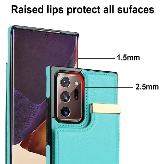 Coque Samsung Galaxy Note 20 Ultra Poche Cartes avec Finition Métallique