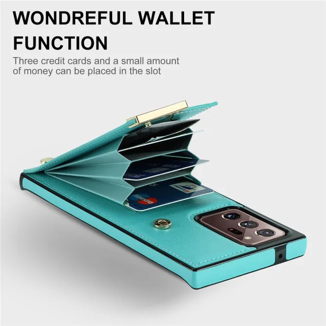 Coque Samsung Galaxy Note 20 Ultra Poche Cartes avec Finition Métallique