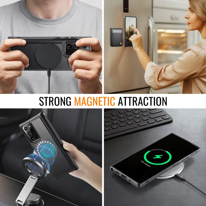 Coque Note 20 Ultra Porte-Cartes Amovible Magnétique