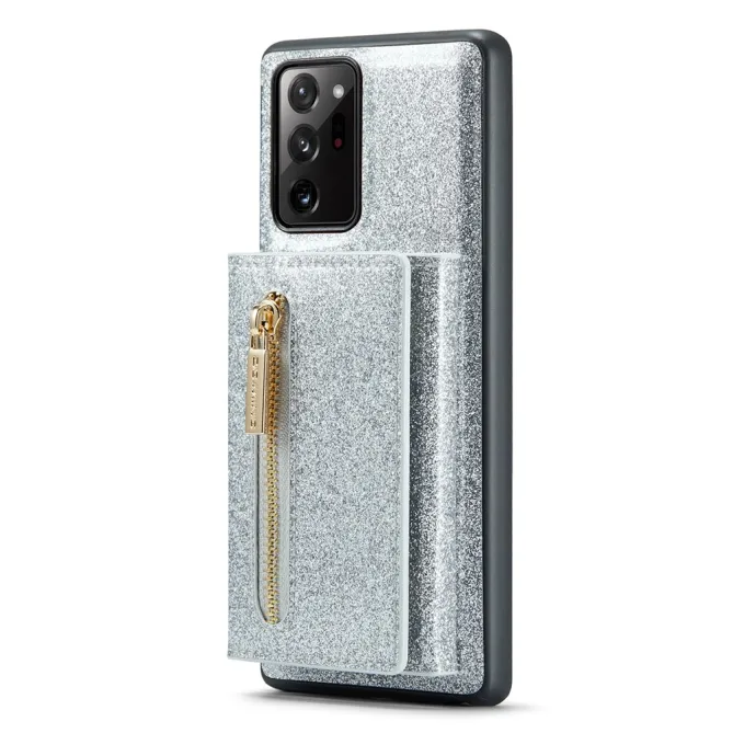 Coque Note 20 Ultra Pailletée Portefeuille Zippé Amovible