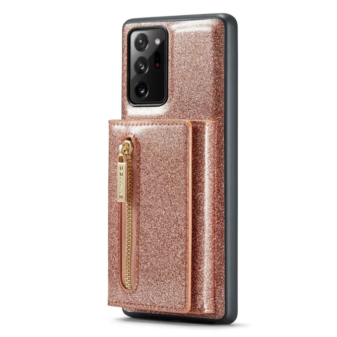 Coque Note 20 Ultra Pailletée Portefeuille Zippé Amovible