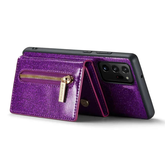 Coque Note 20 Ultra Pailletée Portefeuille Zippé Amovible
