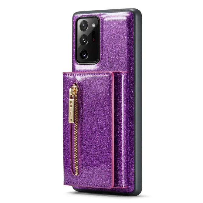Coque Note 20 Ultra Pailletée Portefeuille Zippé Amovible